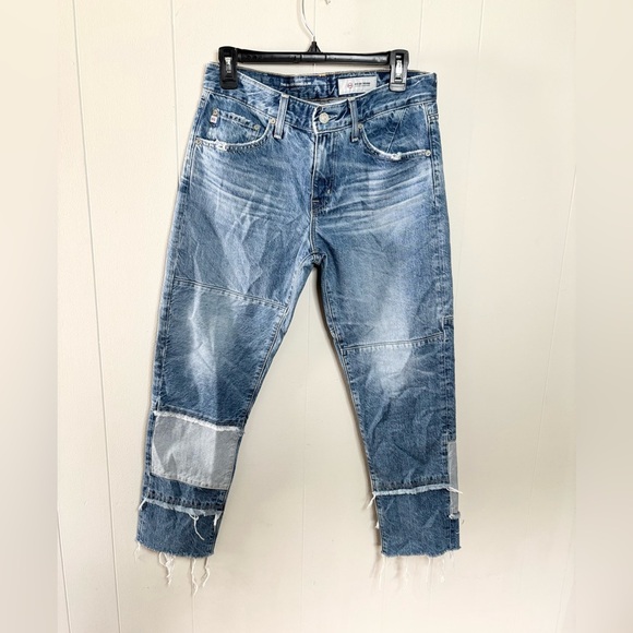 AG Adriano Goldschmied slouchy ex boyfriend jeans slim size 27 patchwork - Picture 1 of 5